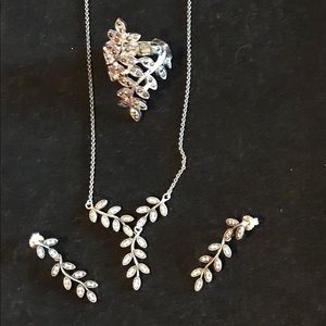 Pandora earrings and necklace set